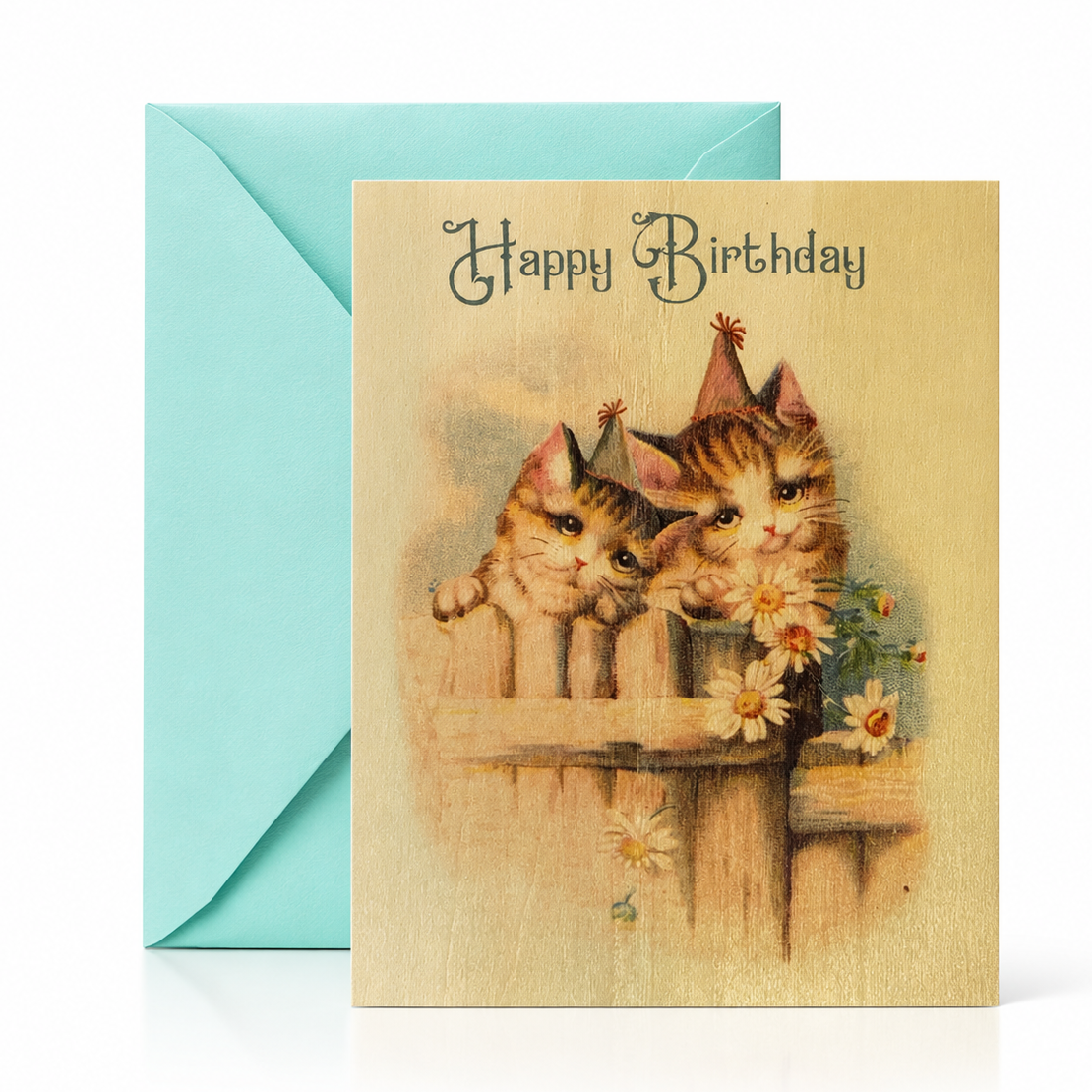 wood cat card