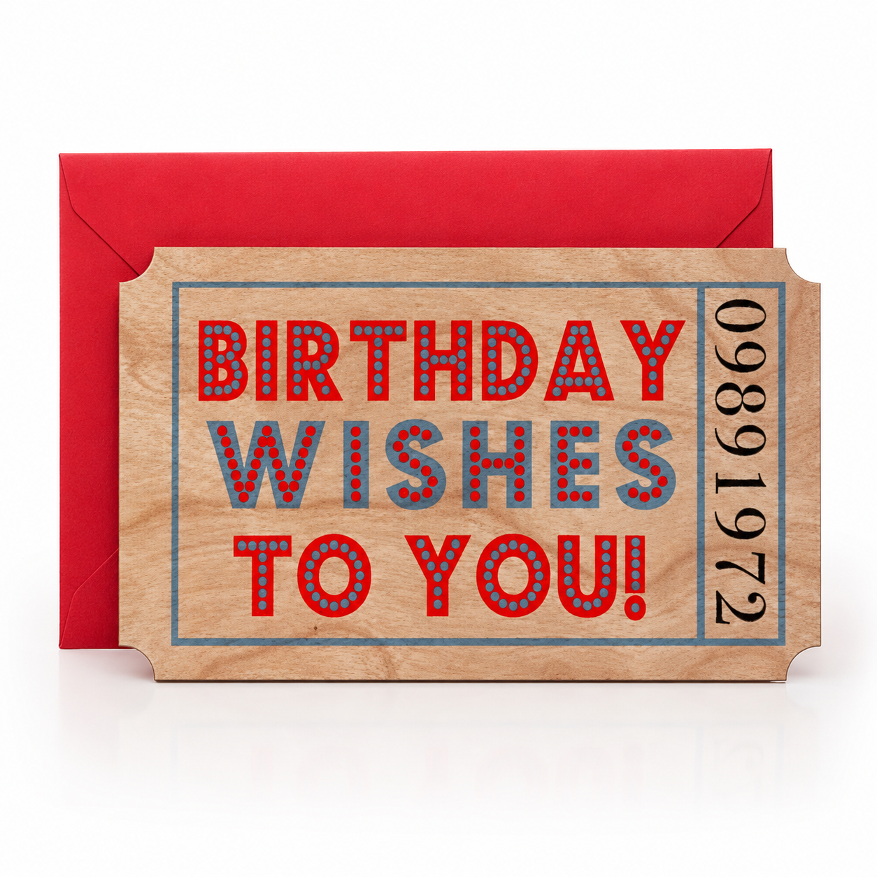 Wood Ticket Birthday Wishes