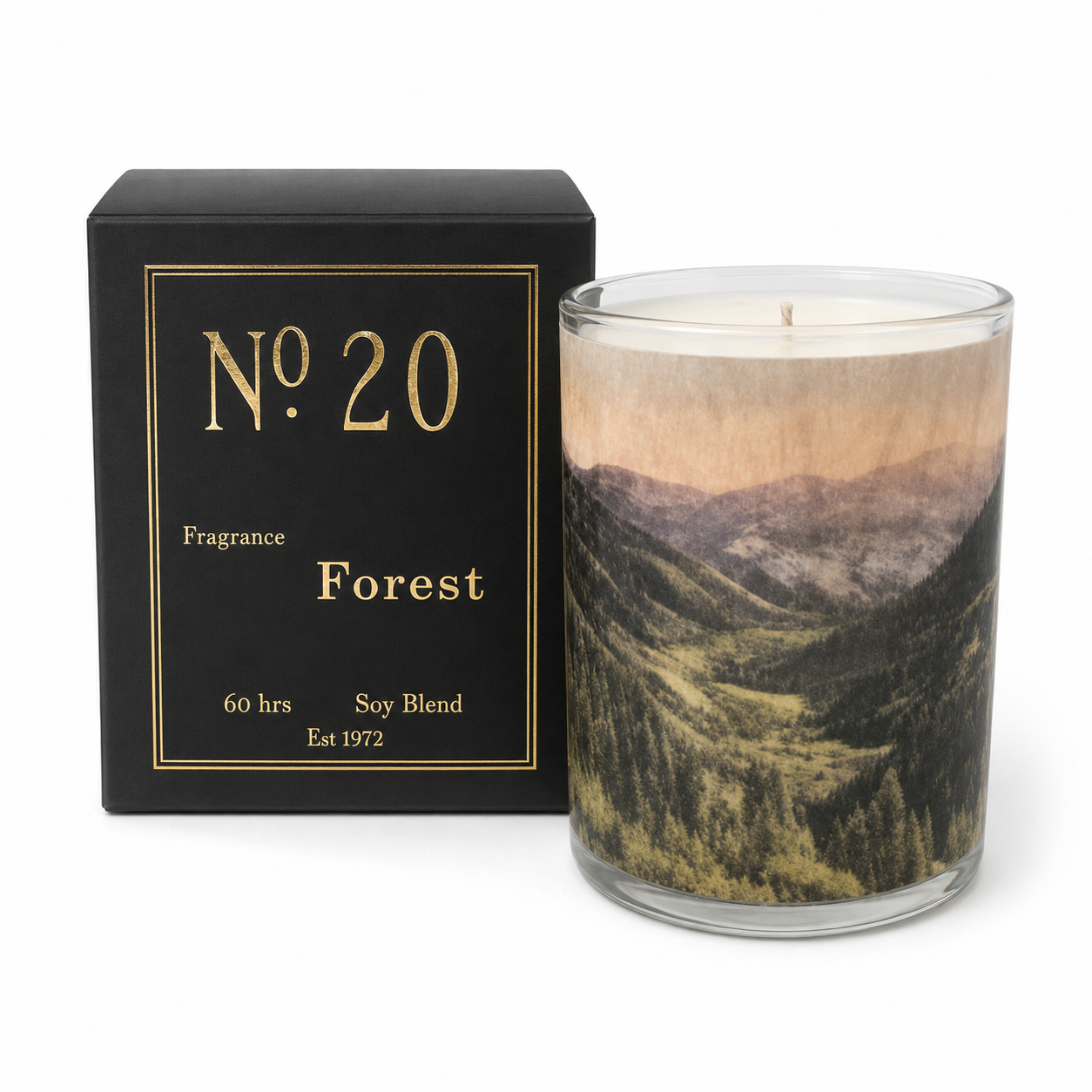 No. 20 Forest Wood Wrapped Candle