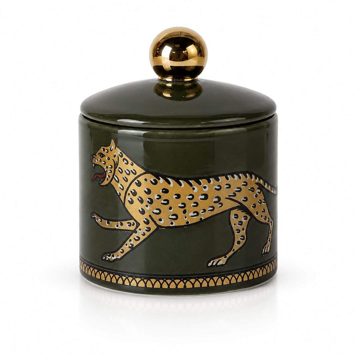 Ceramic Lidded Jar - Leopard