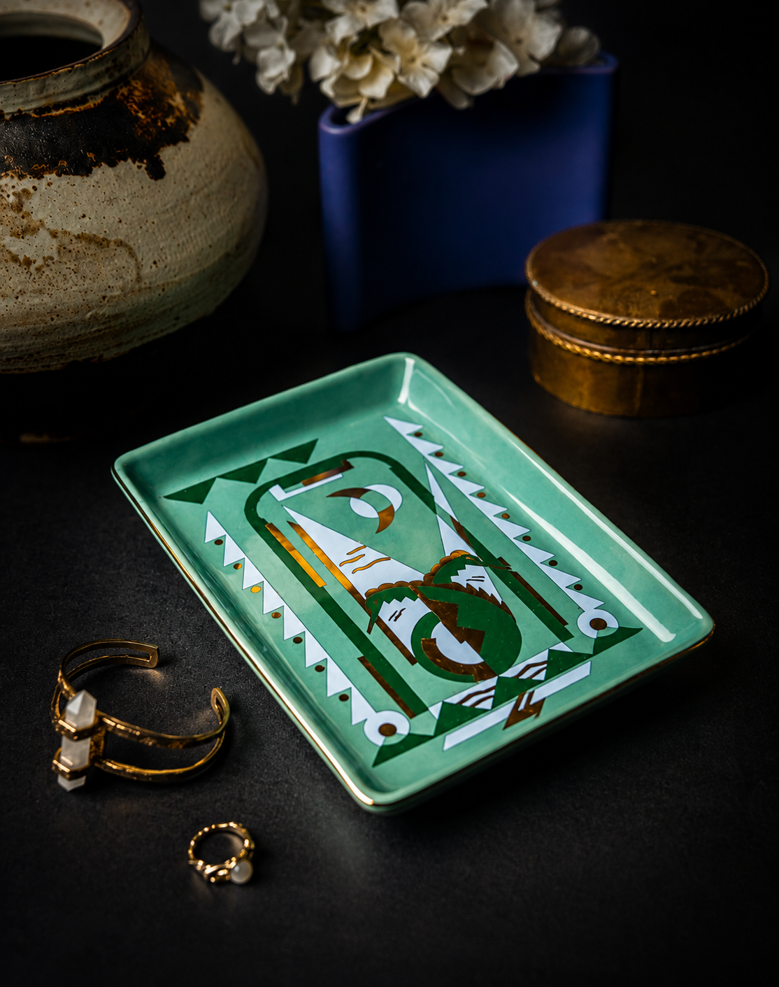 Deco Ceramic Tray –  Seahorse