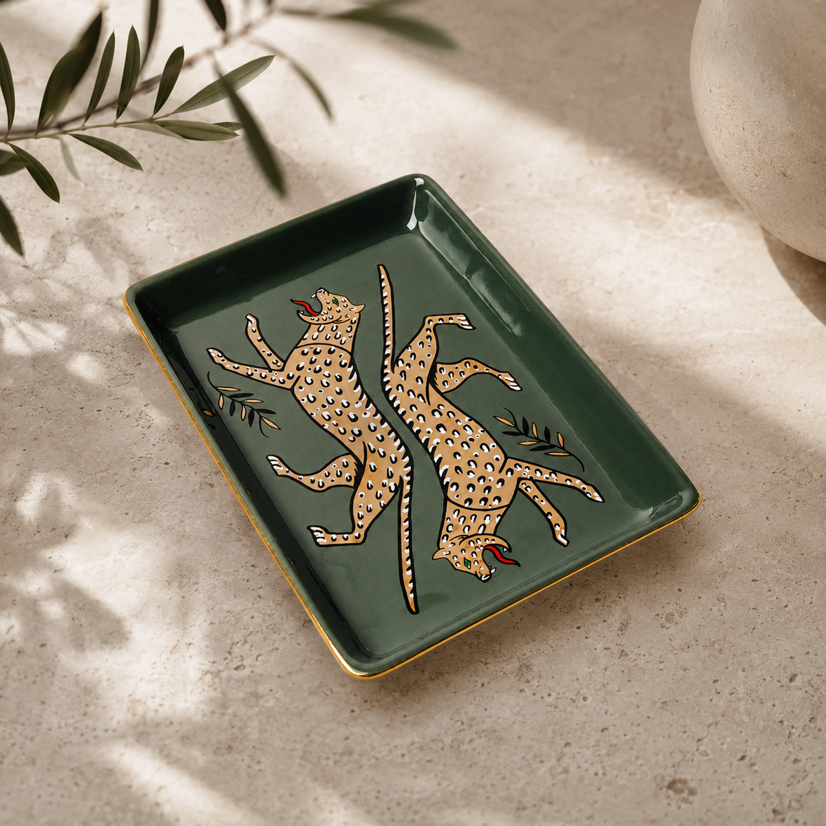 Ceramic Tray –  Duo Leopard
