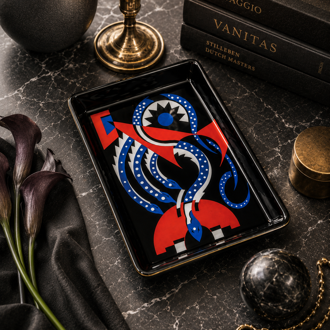Deco Ceramic Tray - Serpent's Coil