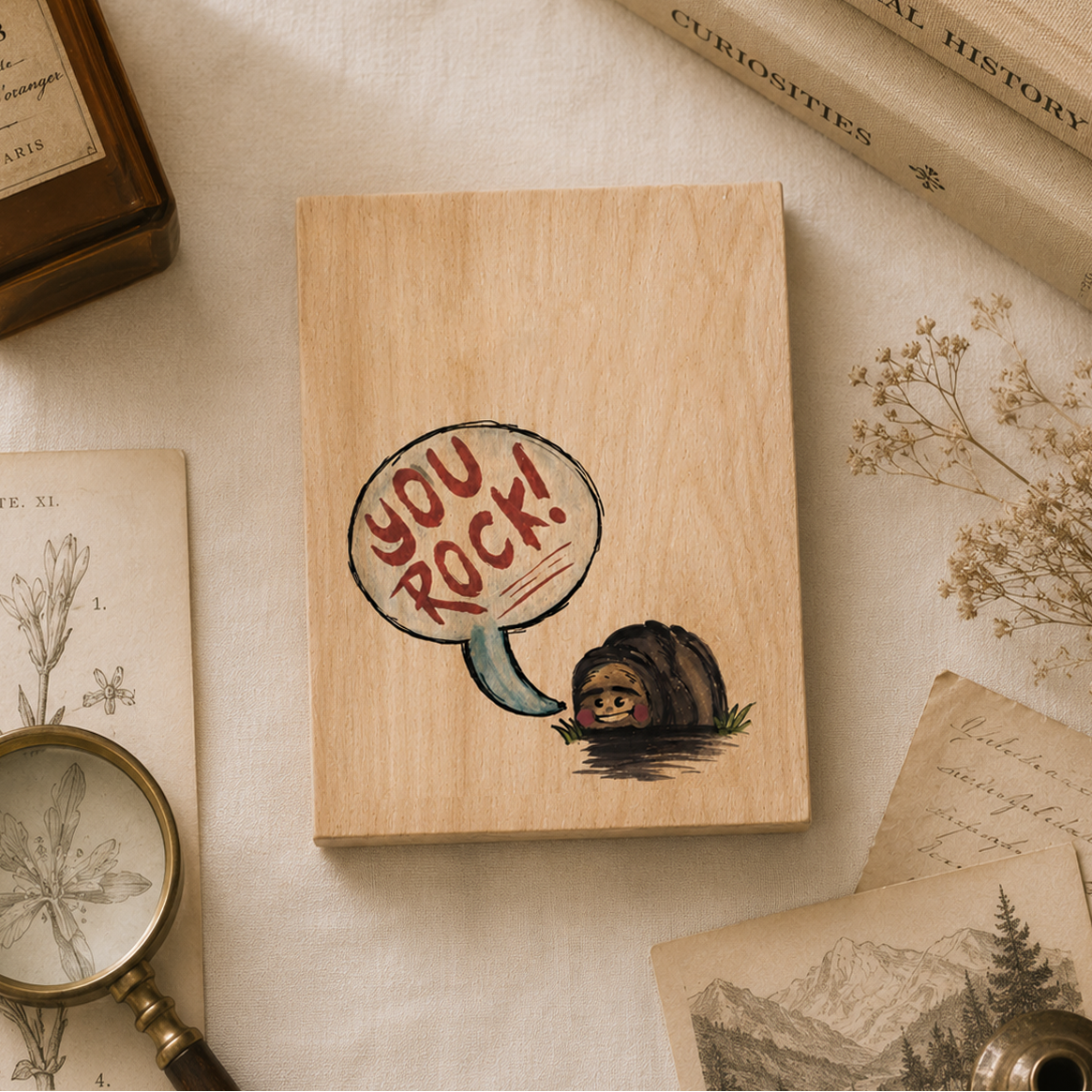 Wood Folding Card - Encouragement You Rock