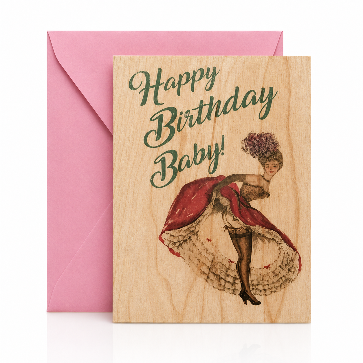 Wood Folding Card - Happy Birthday Baby