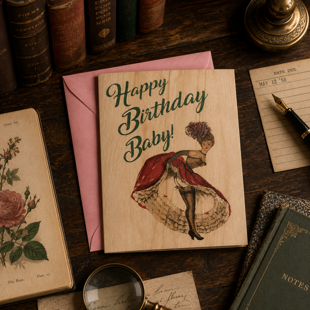 Wood Folding Card - Happy Birthday Baby