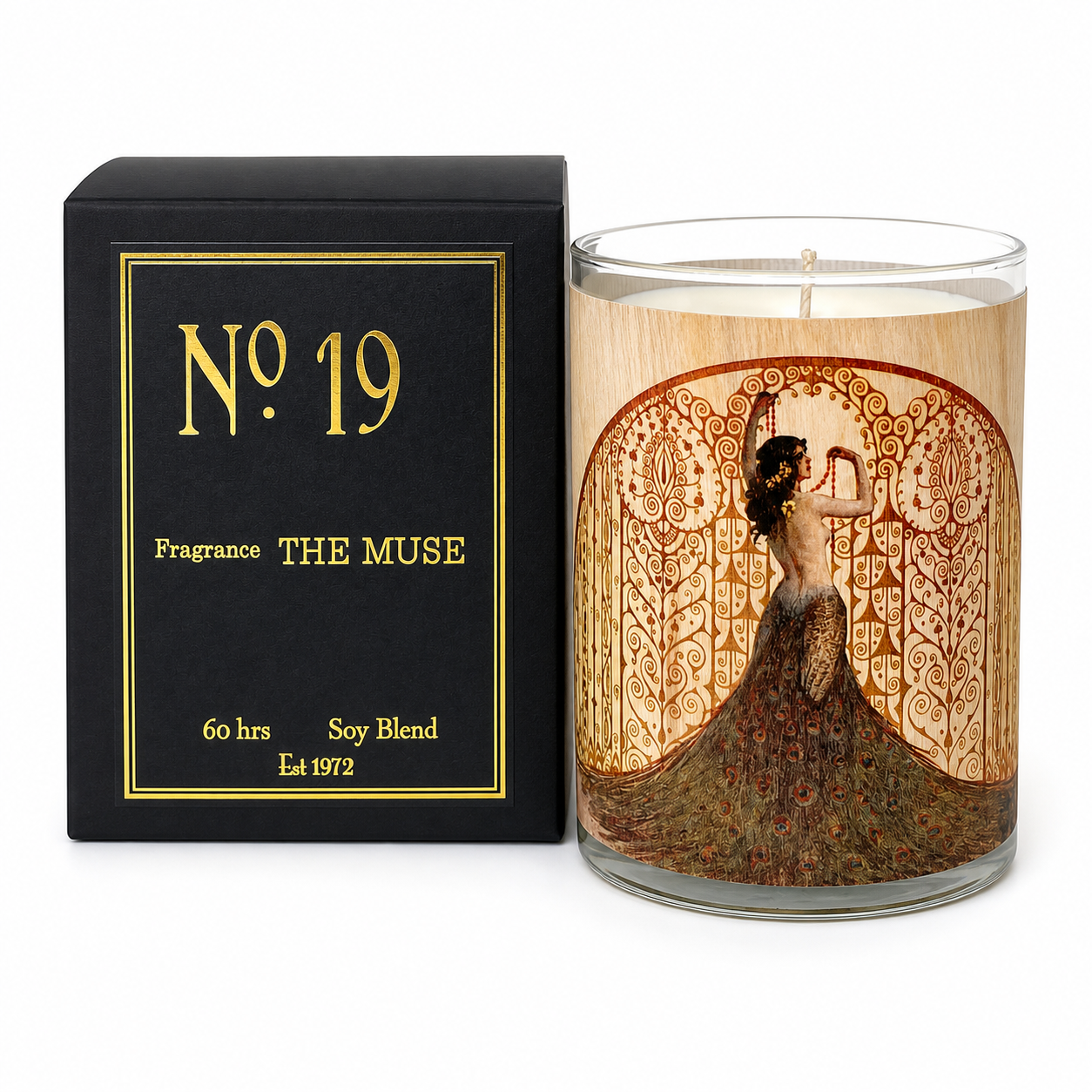 No. 19 Muse Wood Wrapped Candle