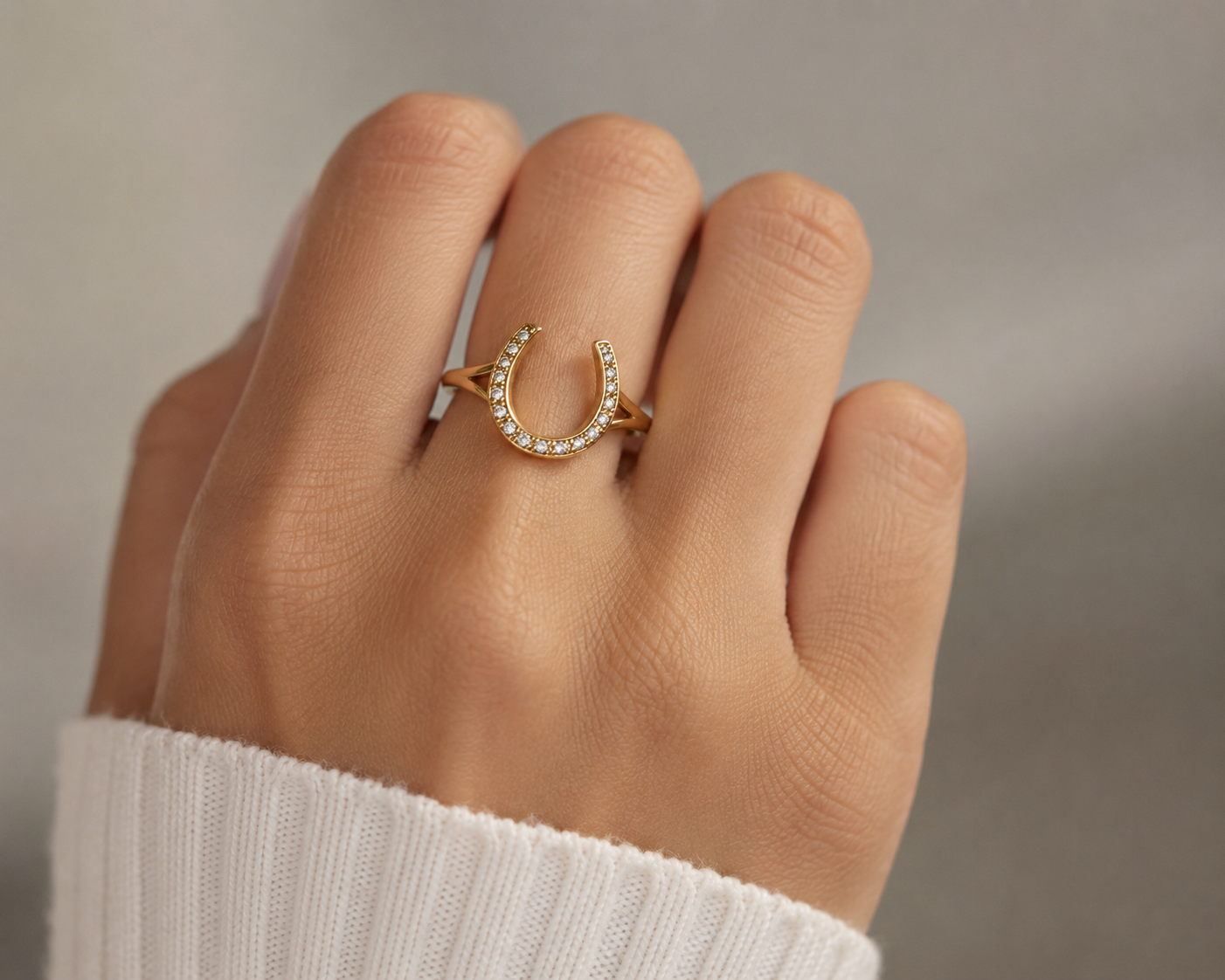 Horseshoe Pave Ring