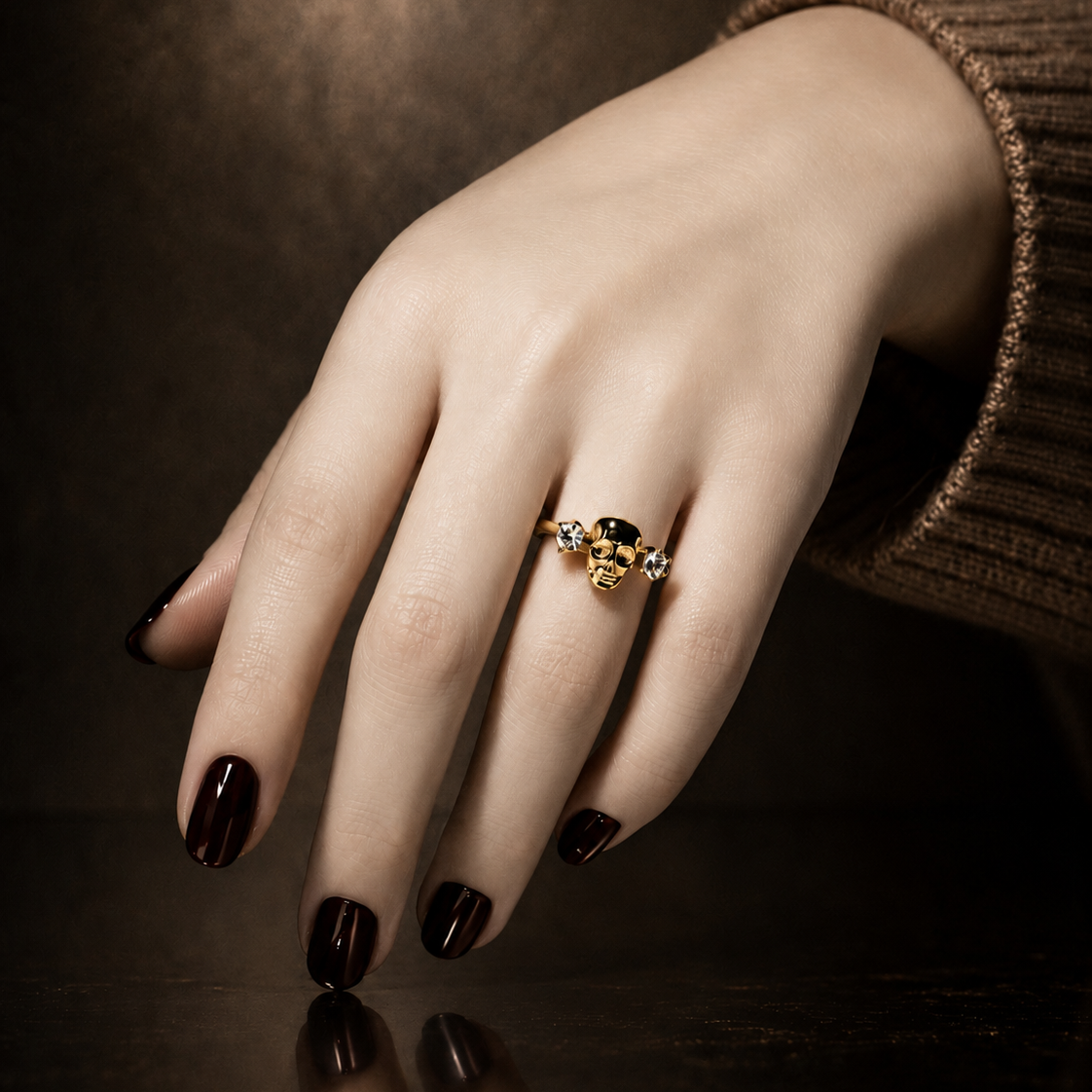 Vanitas Skull Gold Ring