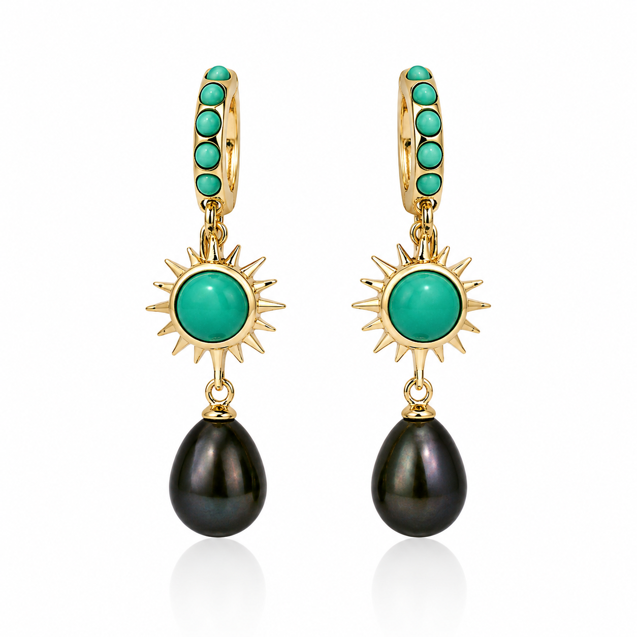 Solar Turquoise Midnight Drop Earrings