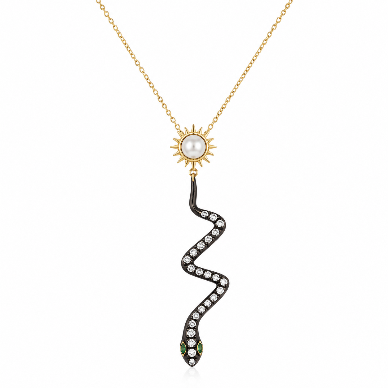 Solar Serpent Pearl Necklace
