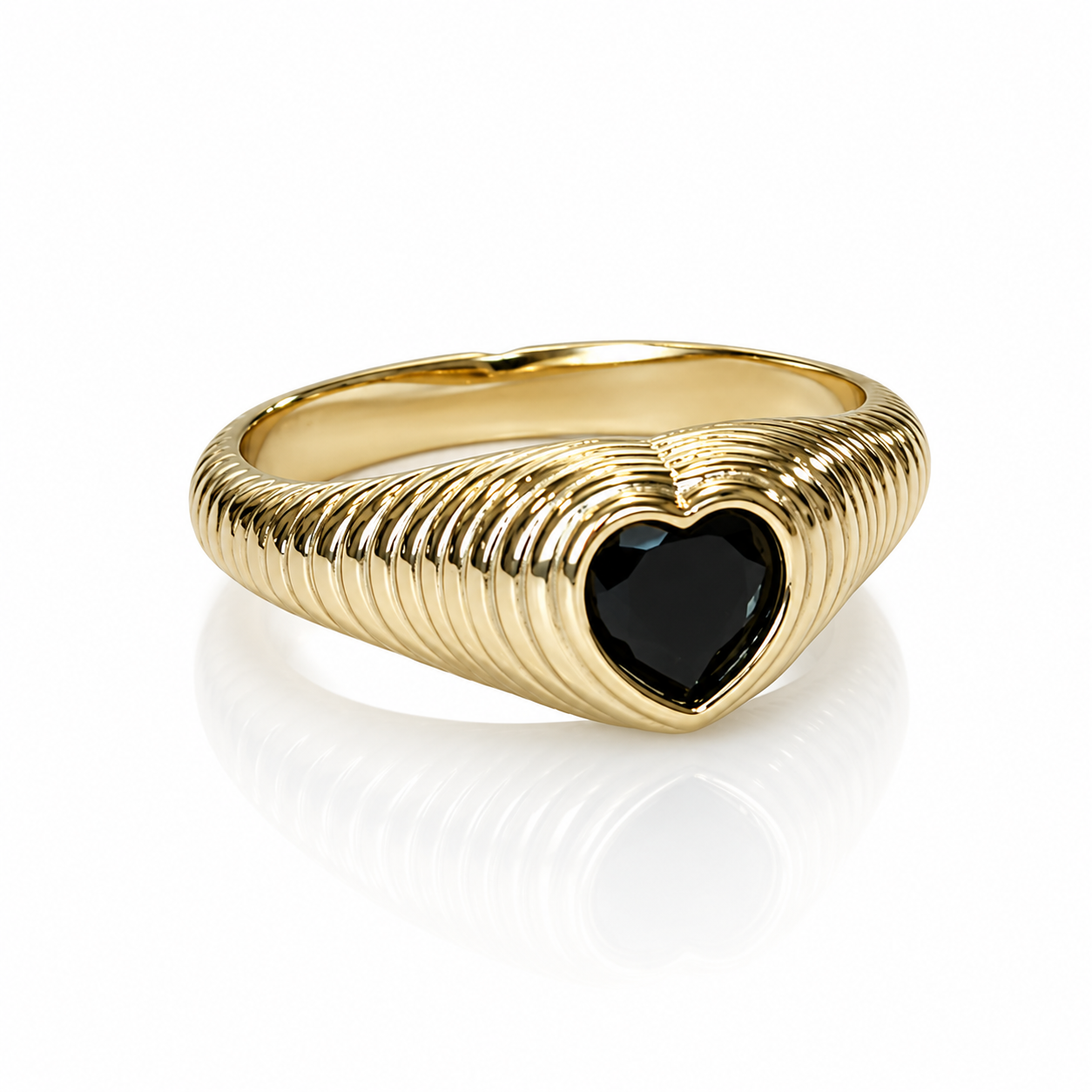 Dark Heart Gold Ring