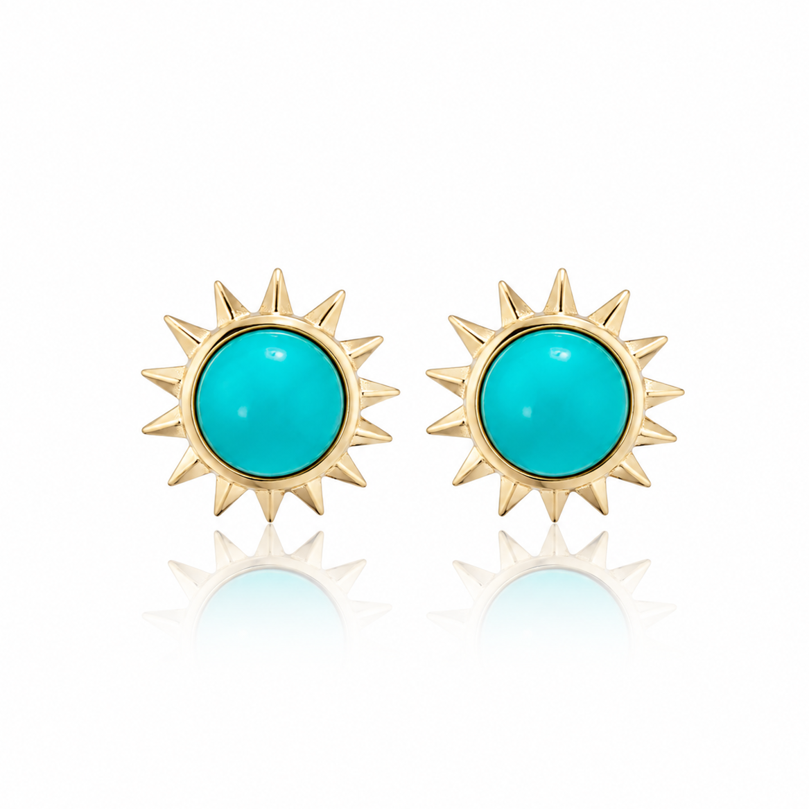 Solar Turquoise Stud Earrings