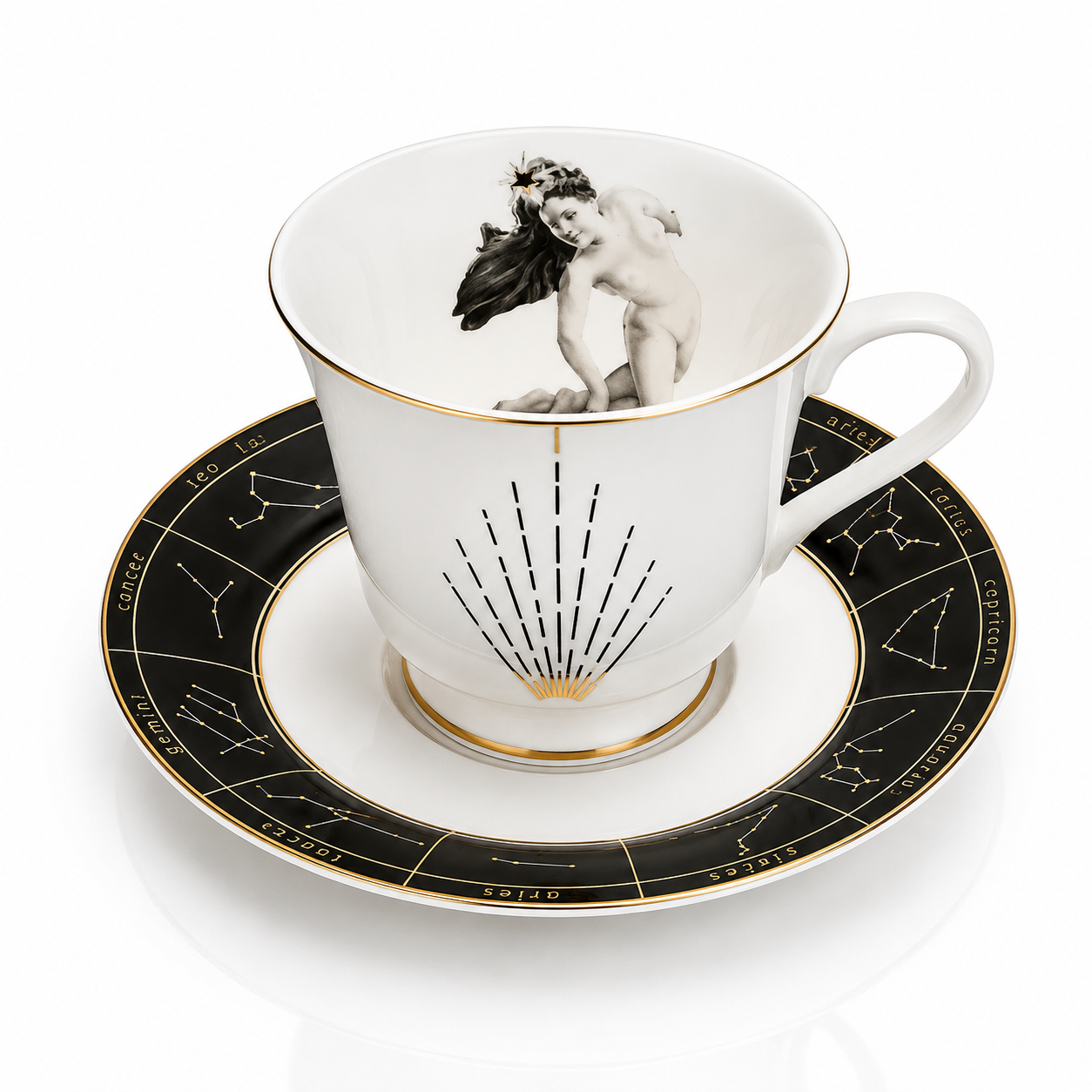 Spitfire Girl Astrological Lady Tea Cup and Saucer