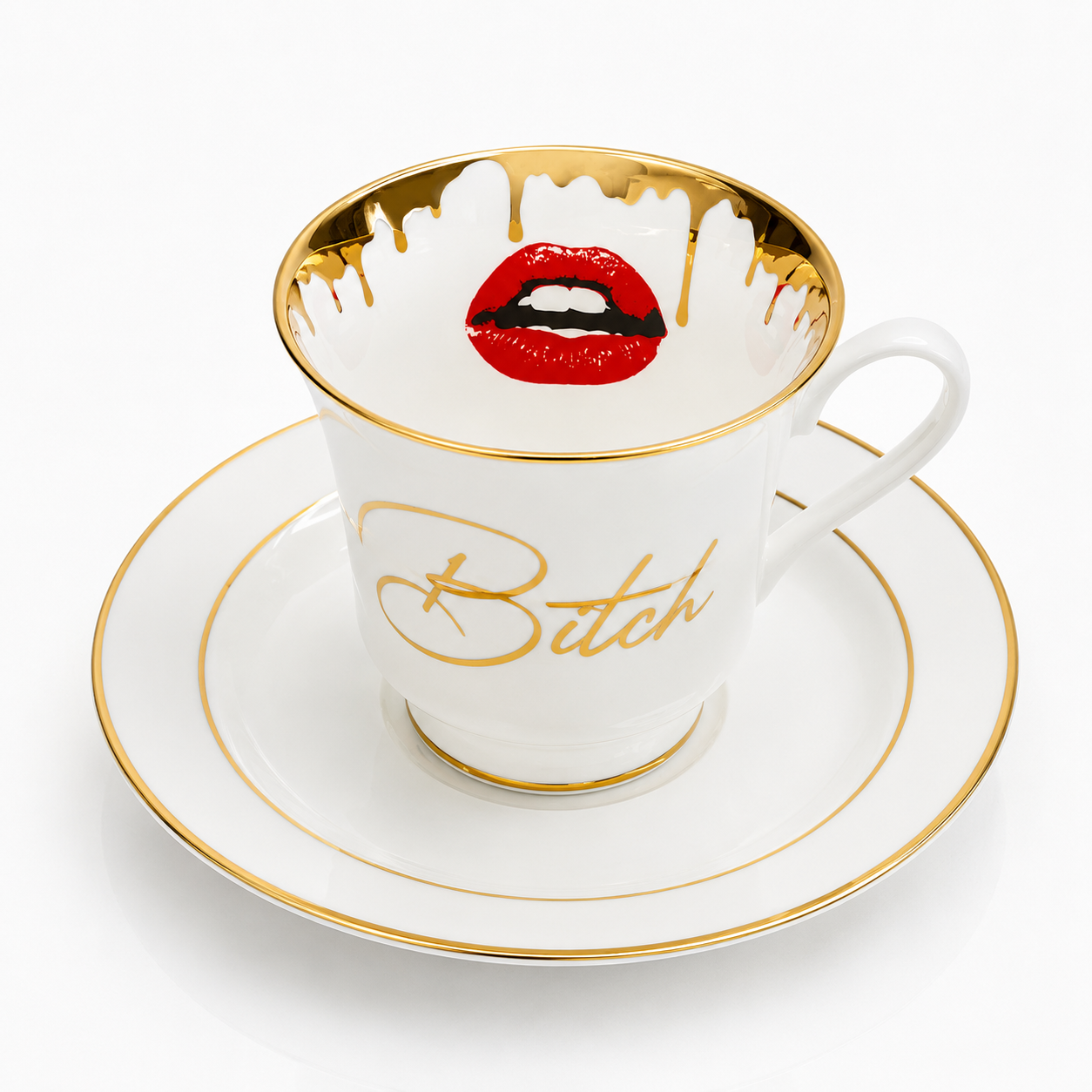 Tea Cup and Saucer - Bitch