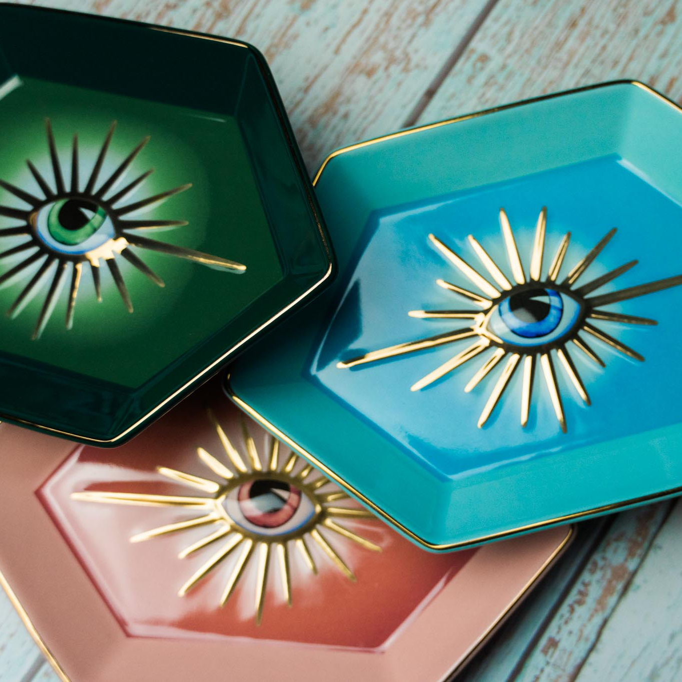 Ceramic Evil Eye Trinket Dish