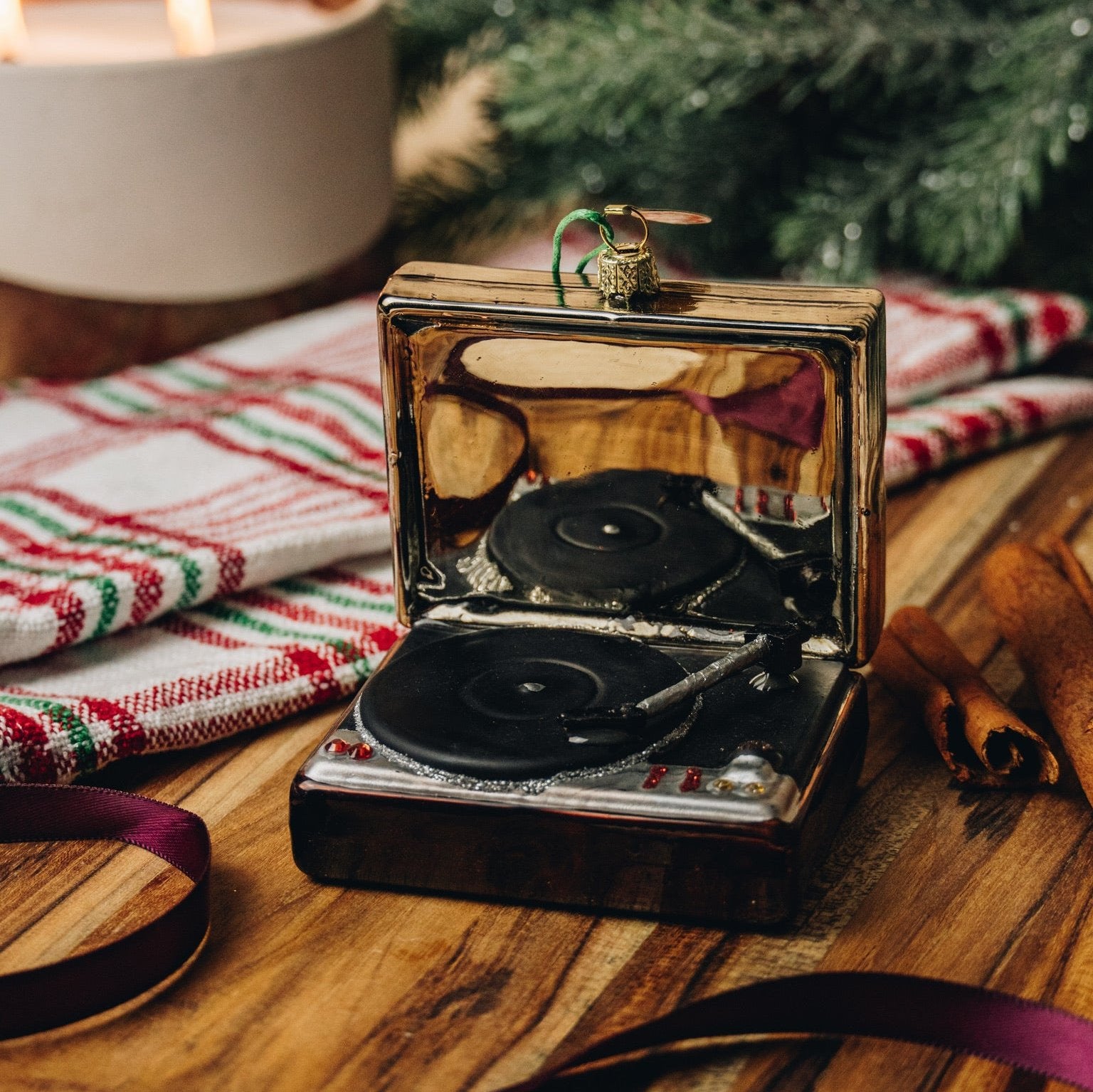 Vintage Turntable Ornament