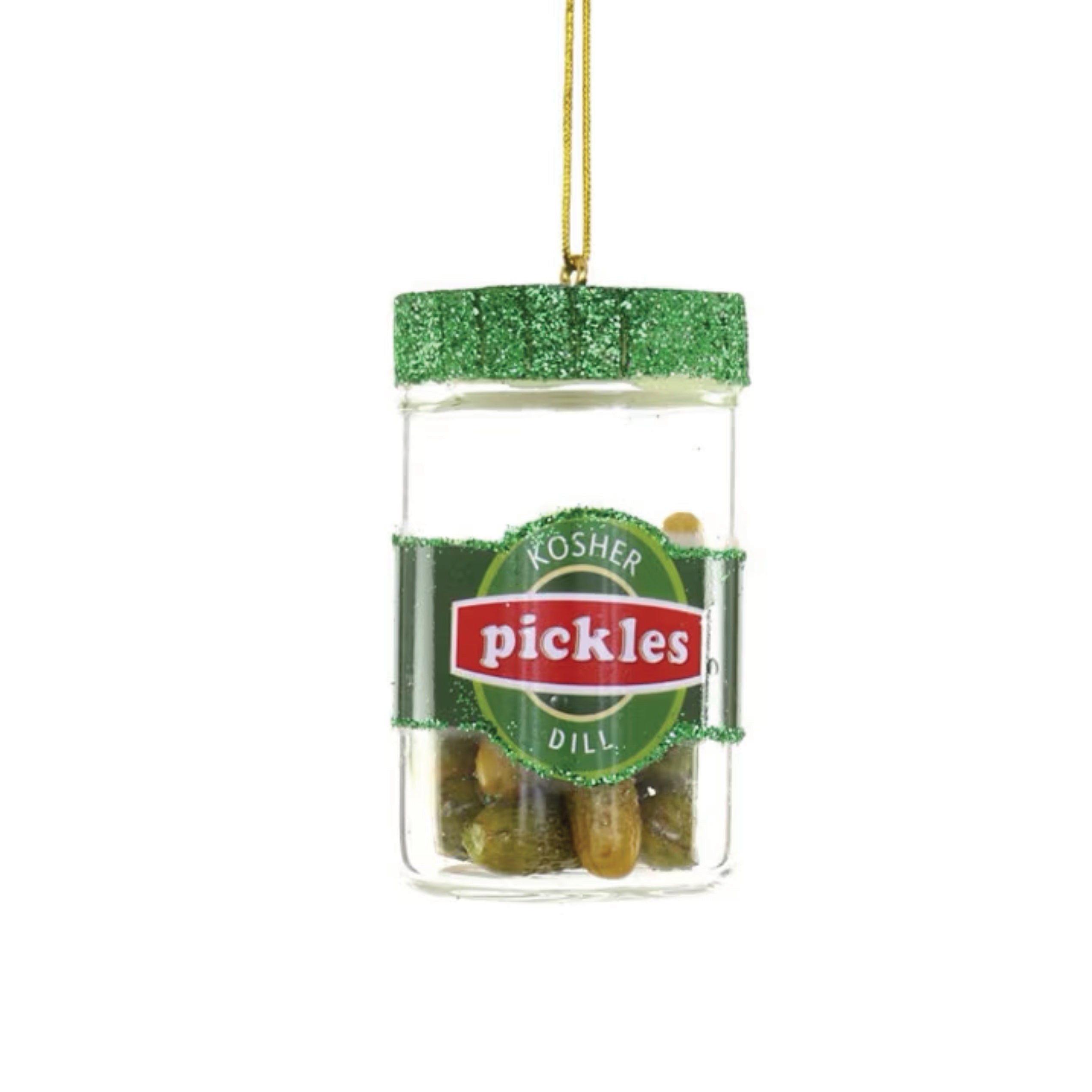 Kosher Dill Pickles Glass Ornament