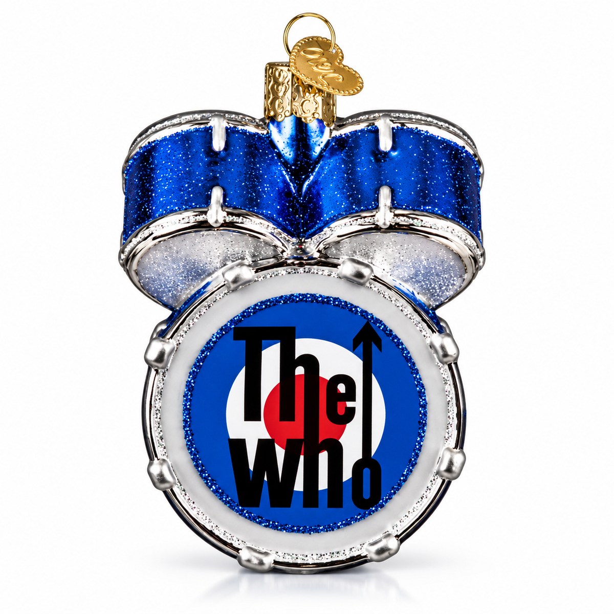The Who Drum Set Glass Christmas Ornament