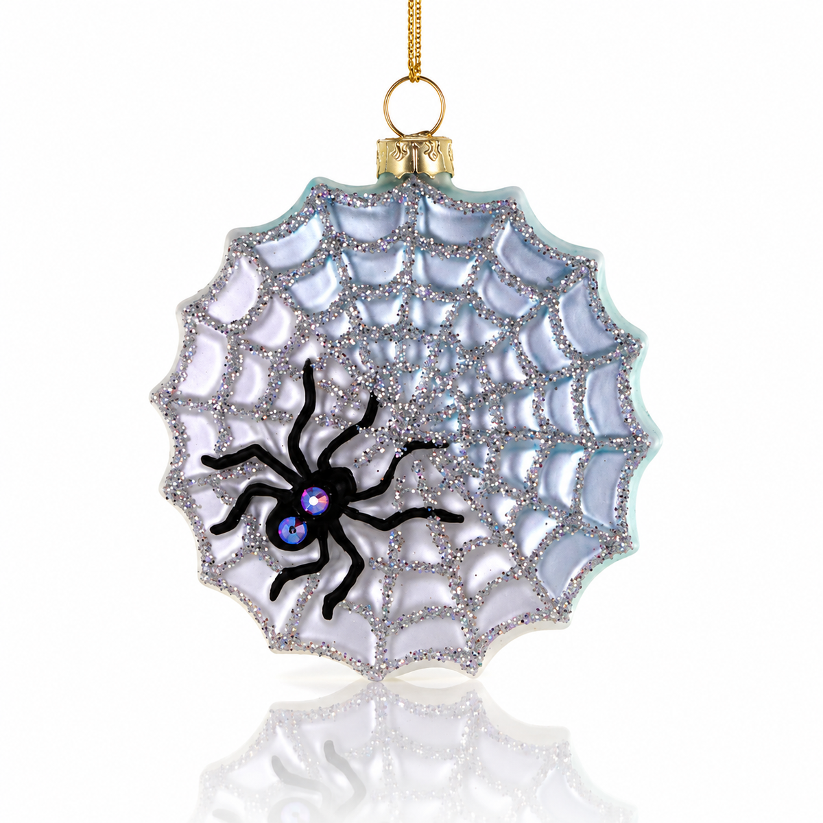 Spider Web Glass Ornament