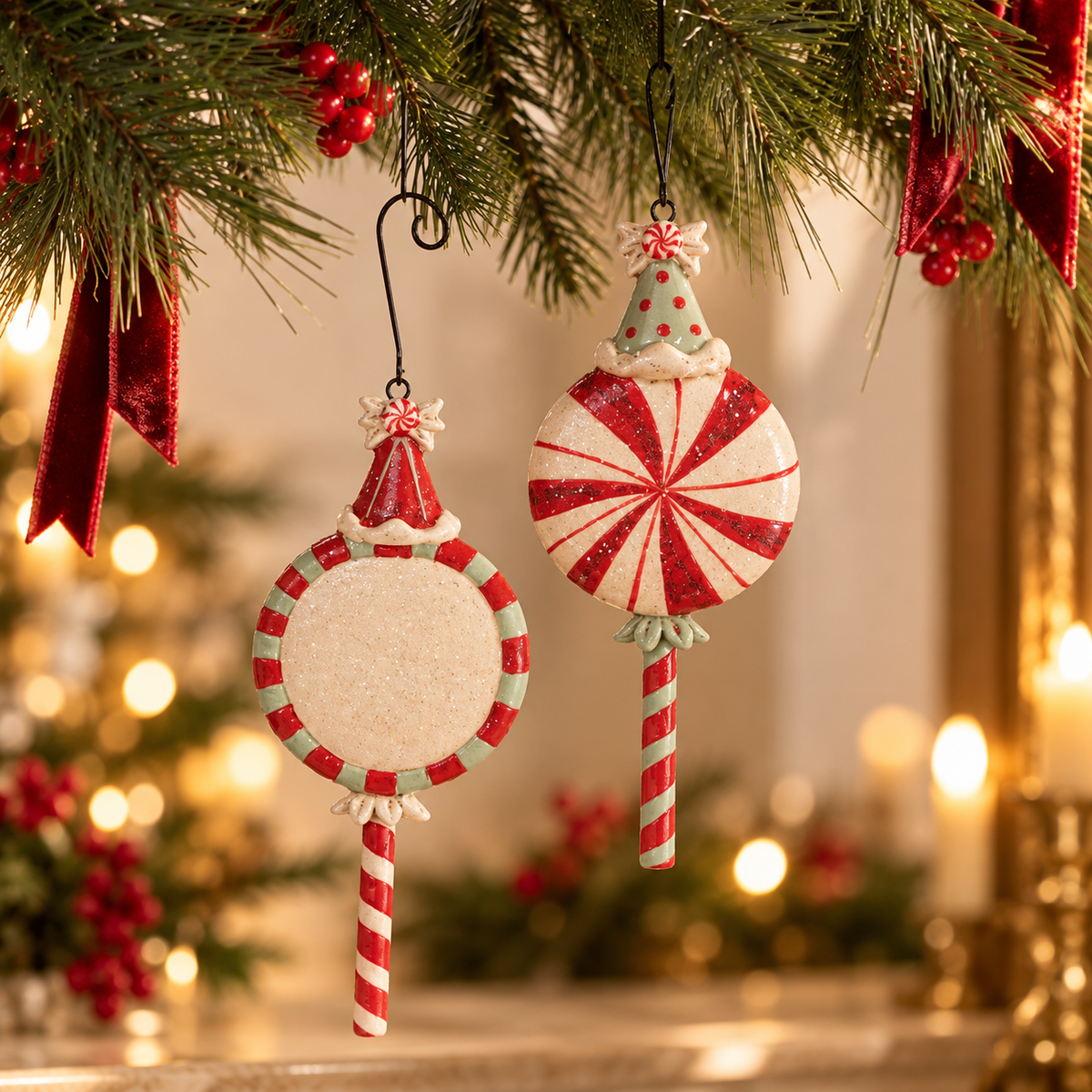 Johanna Parker Peppermint Lollipop Ornaments