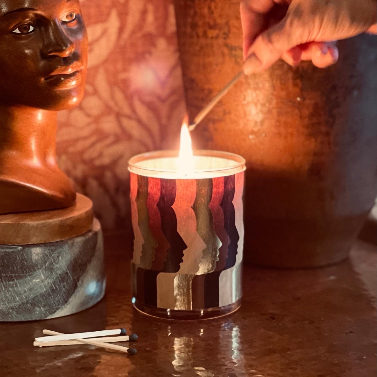 Gold Foil Wood Wrapped Candle Year Of The Fox