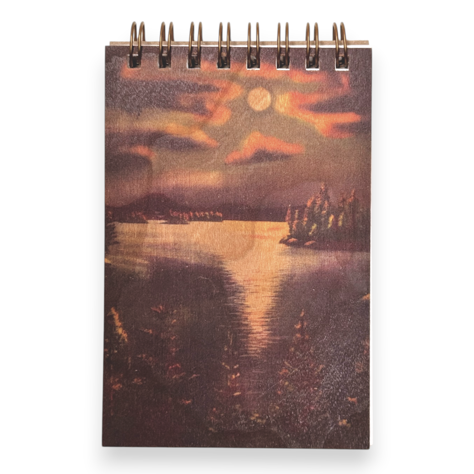 Wood Notepad Moonlight Lake