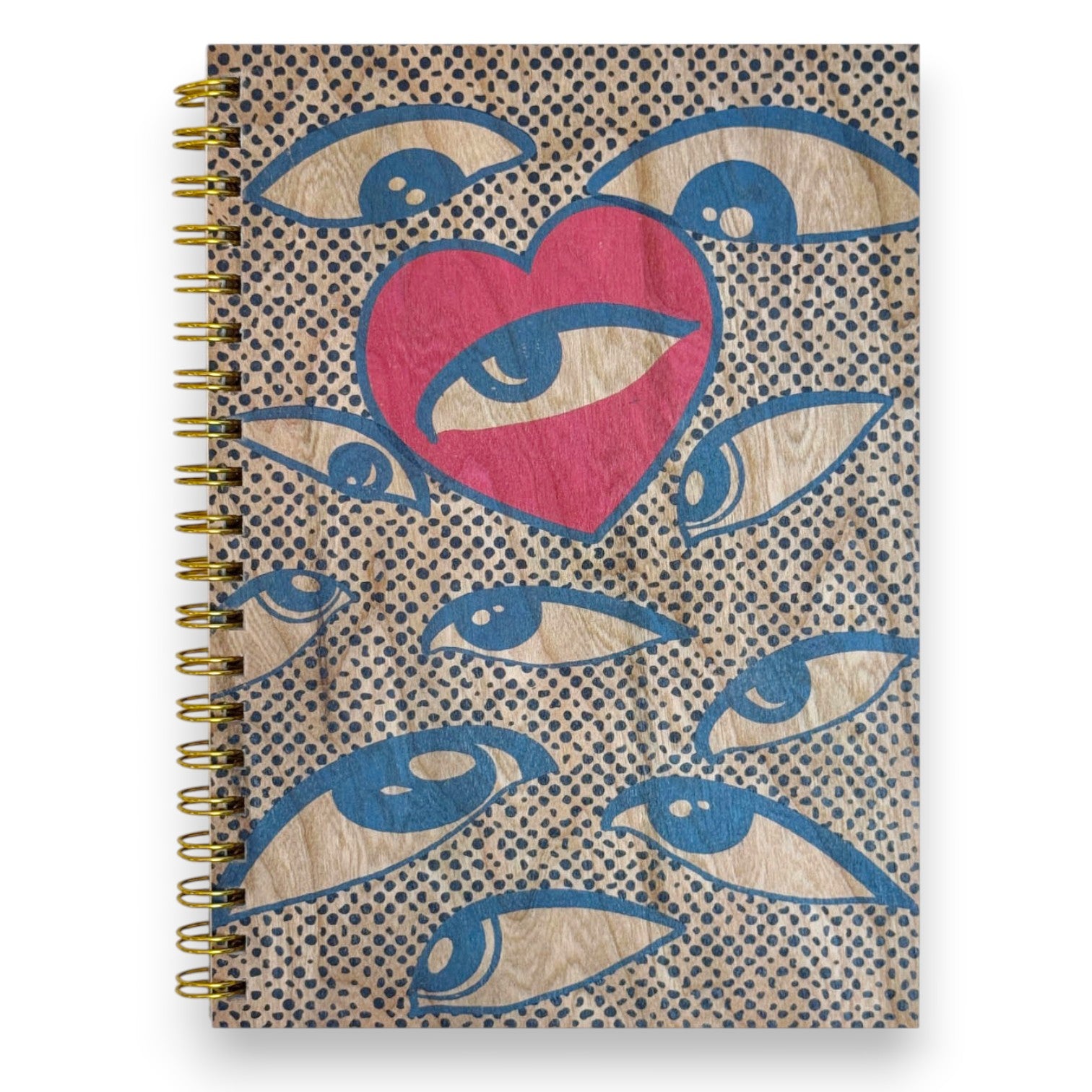 Wood Notebook Eye Heart U