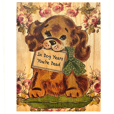 Wood Folding Card - In Dog Years