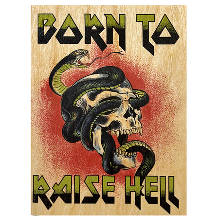 Wood Folding Card -Raise Hell