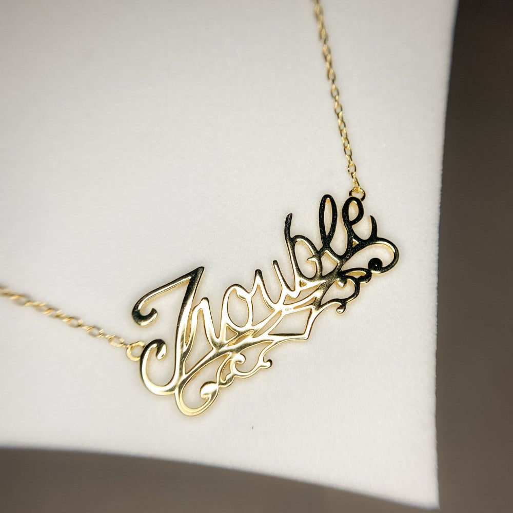 Script Trouble Necklace