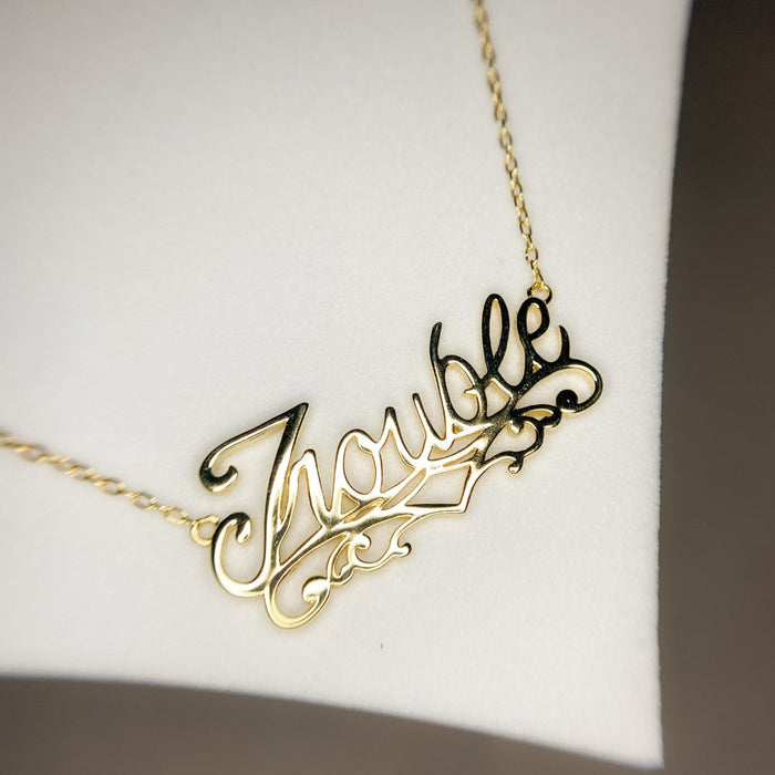 Script Trouble Necklace