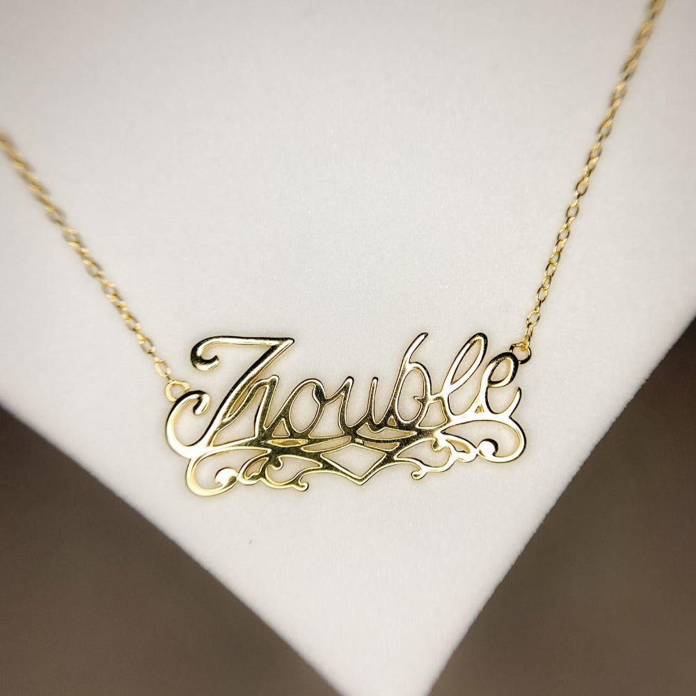 Script Trouble Necklace