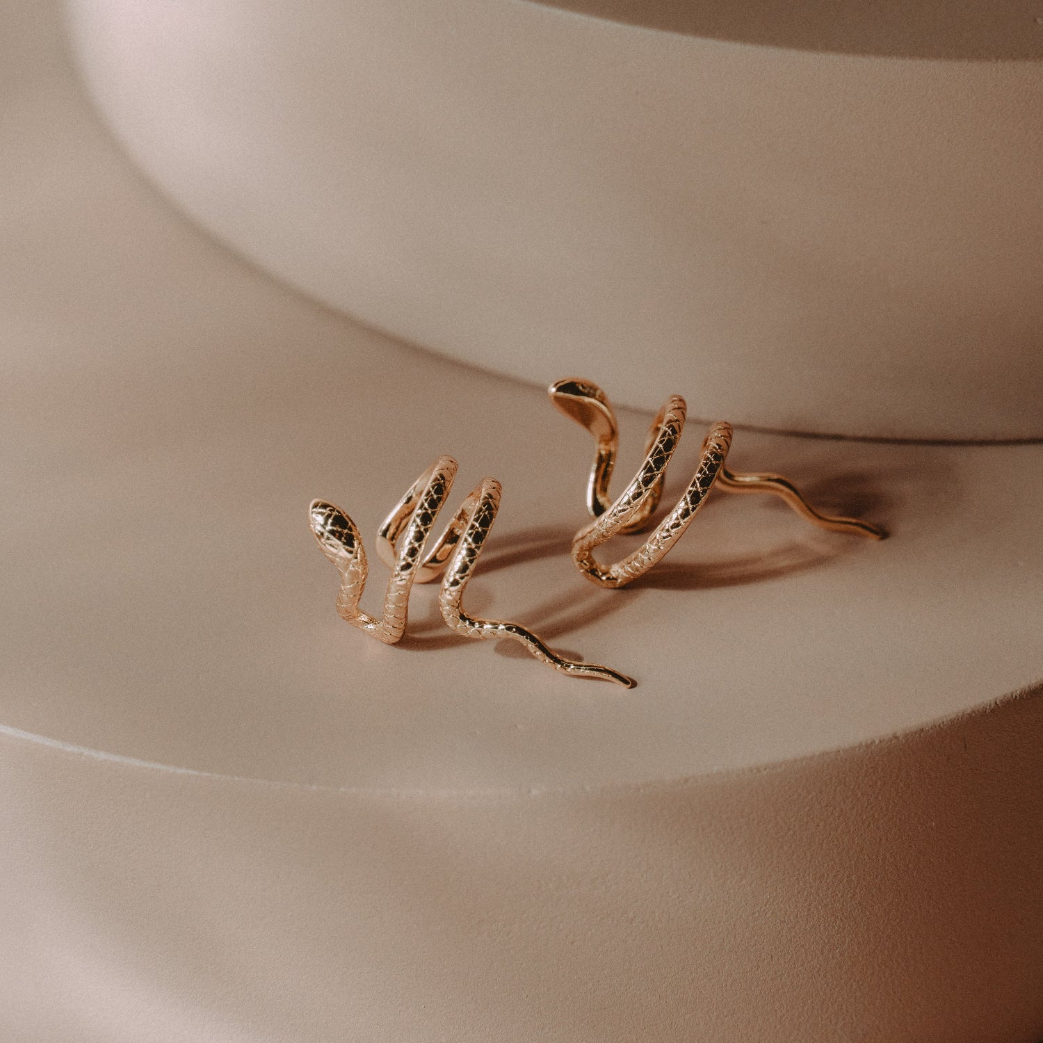 Serpent Coil Ear Cuffs