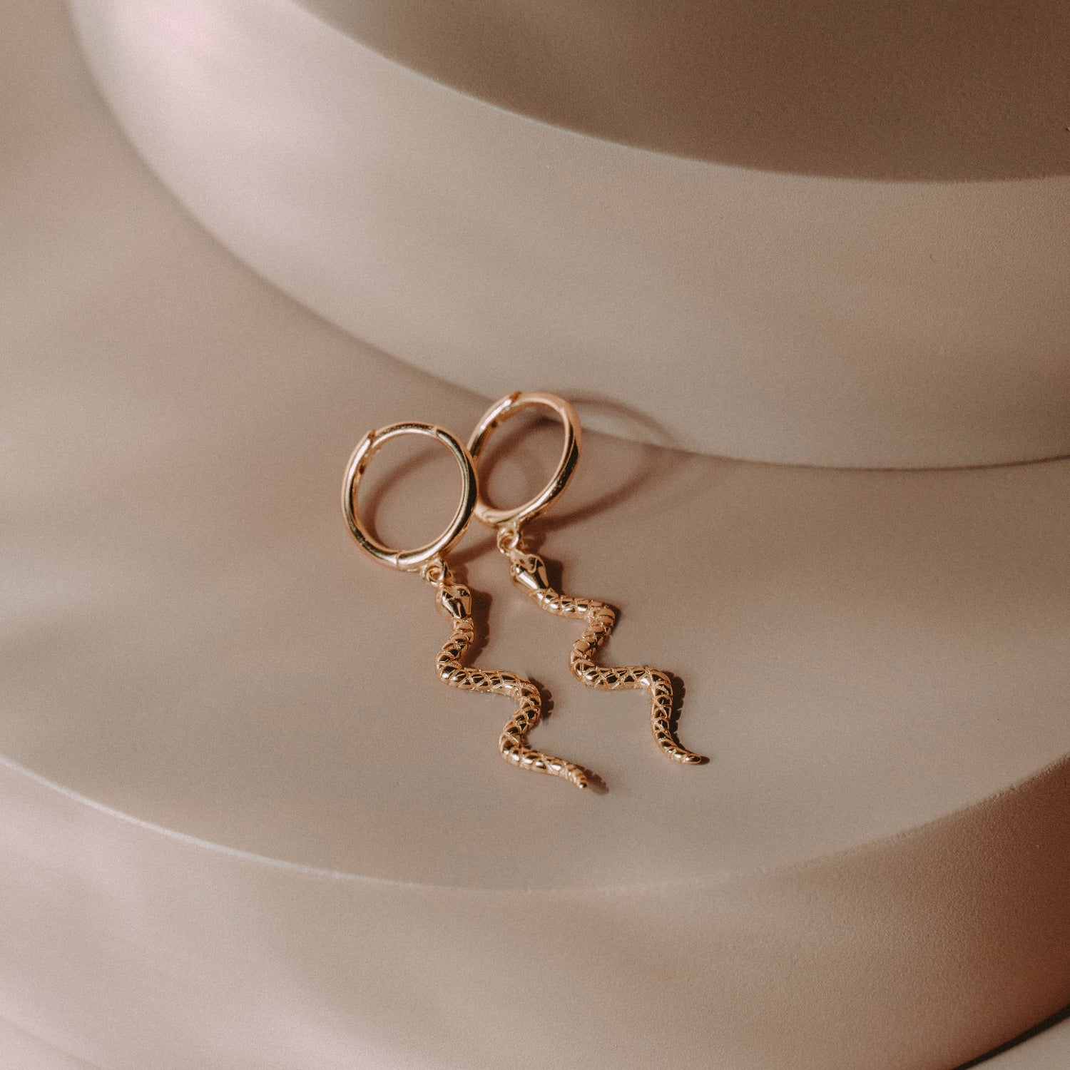 Snake Charmer Dangle Huggie Hoop Earrings