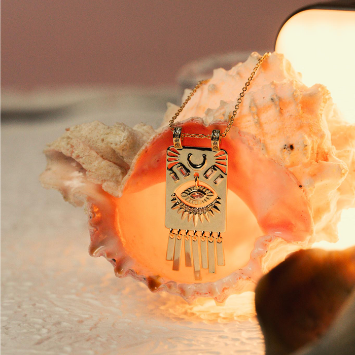 Evil Eye Fringe Necklace
