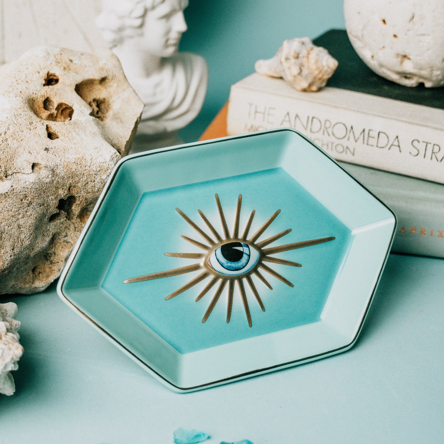 Ceramic Evil Eye Trinket Dish