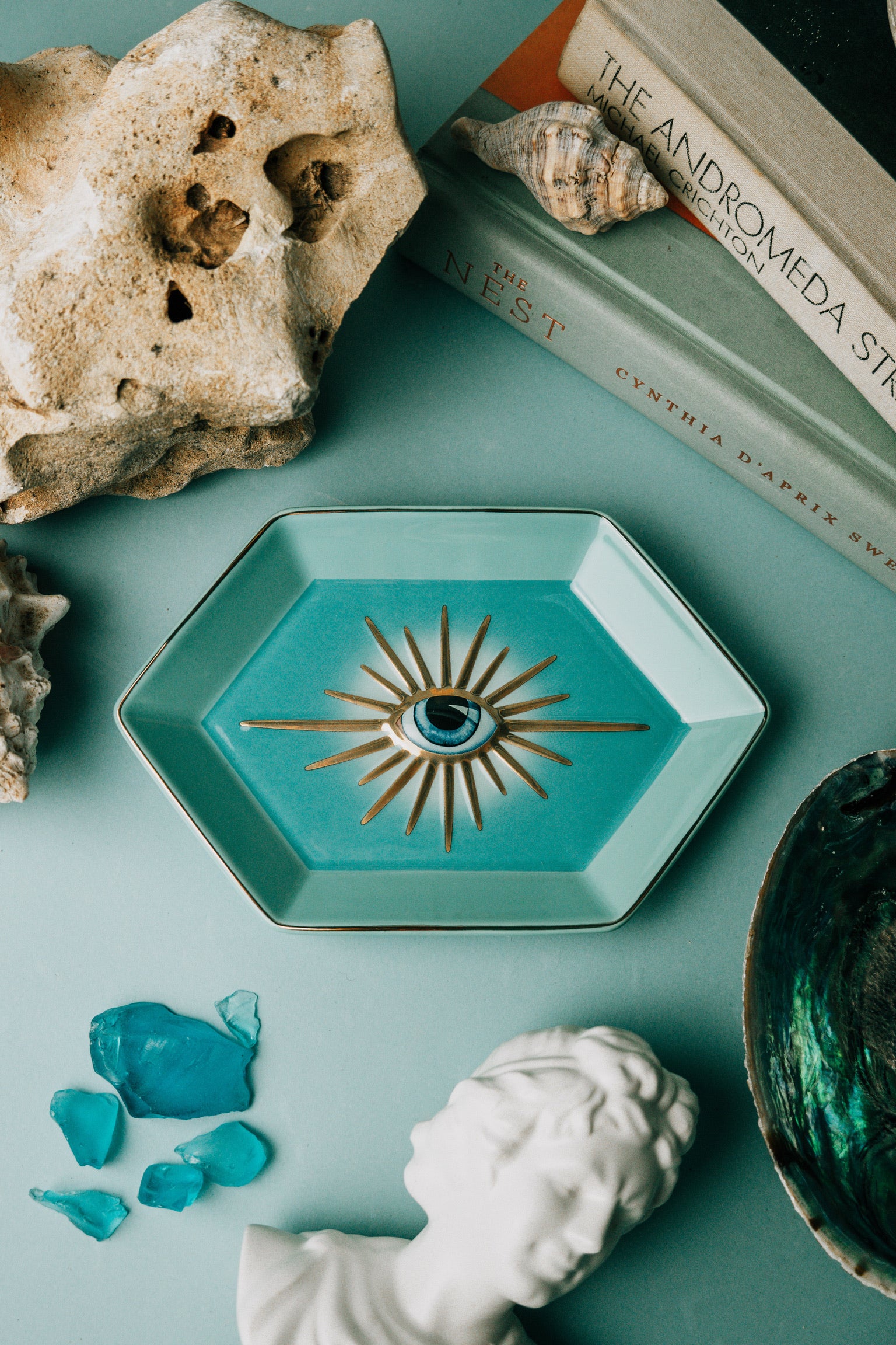 Ceramic Evil Eye Trinket Dish