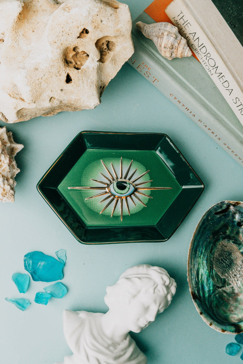 Ceramic Evil Eye Trinket Dish