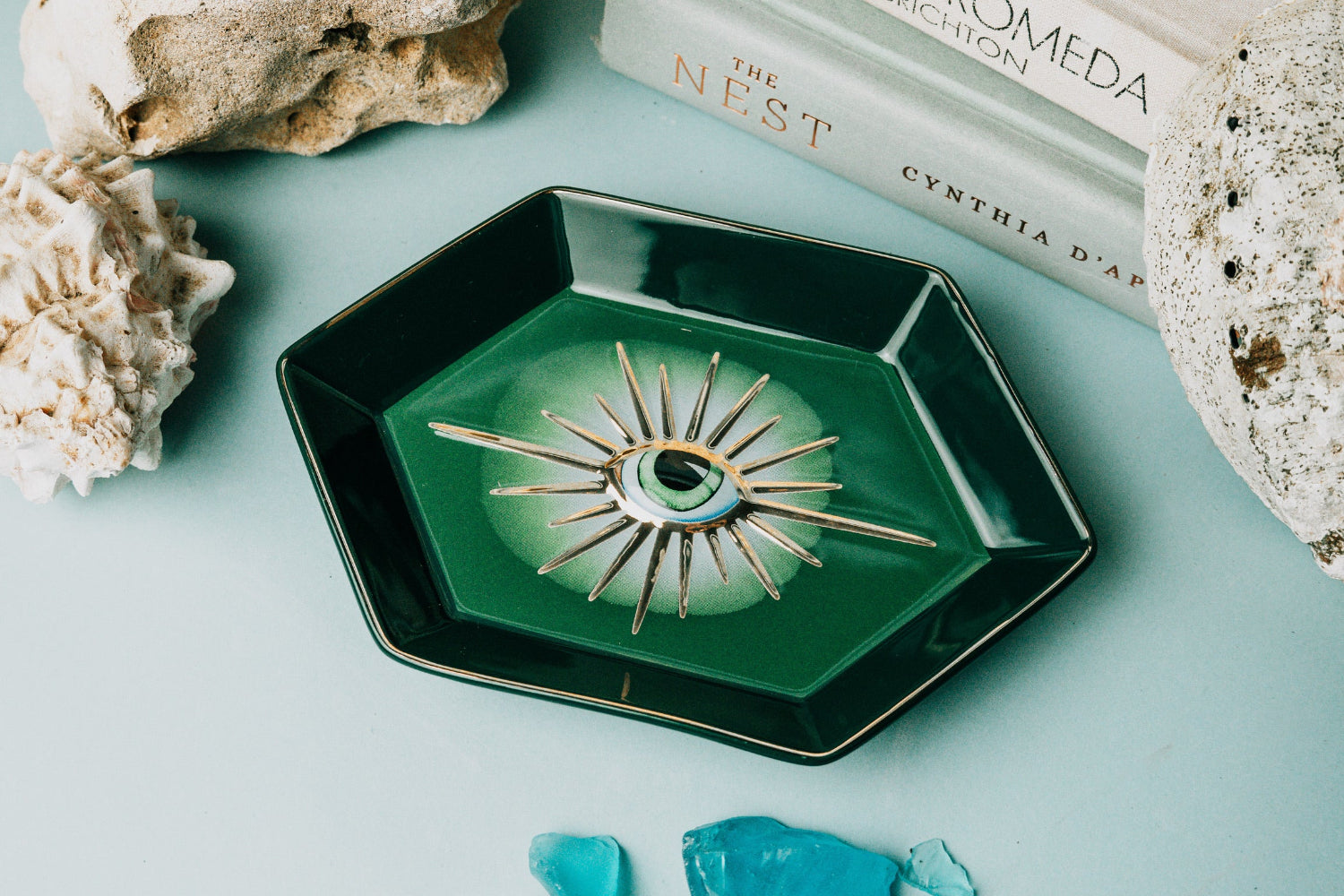 Ceramic Evil Eye Trinket Dish