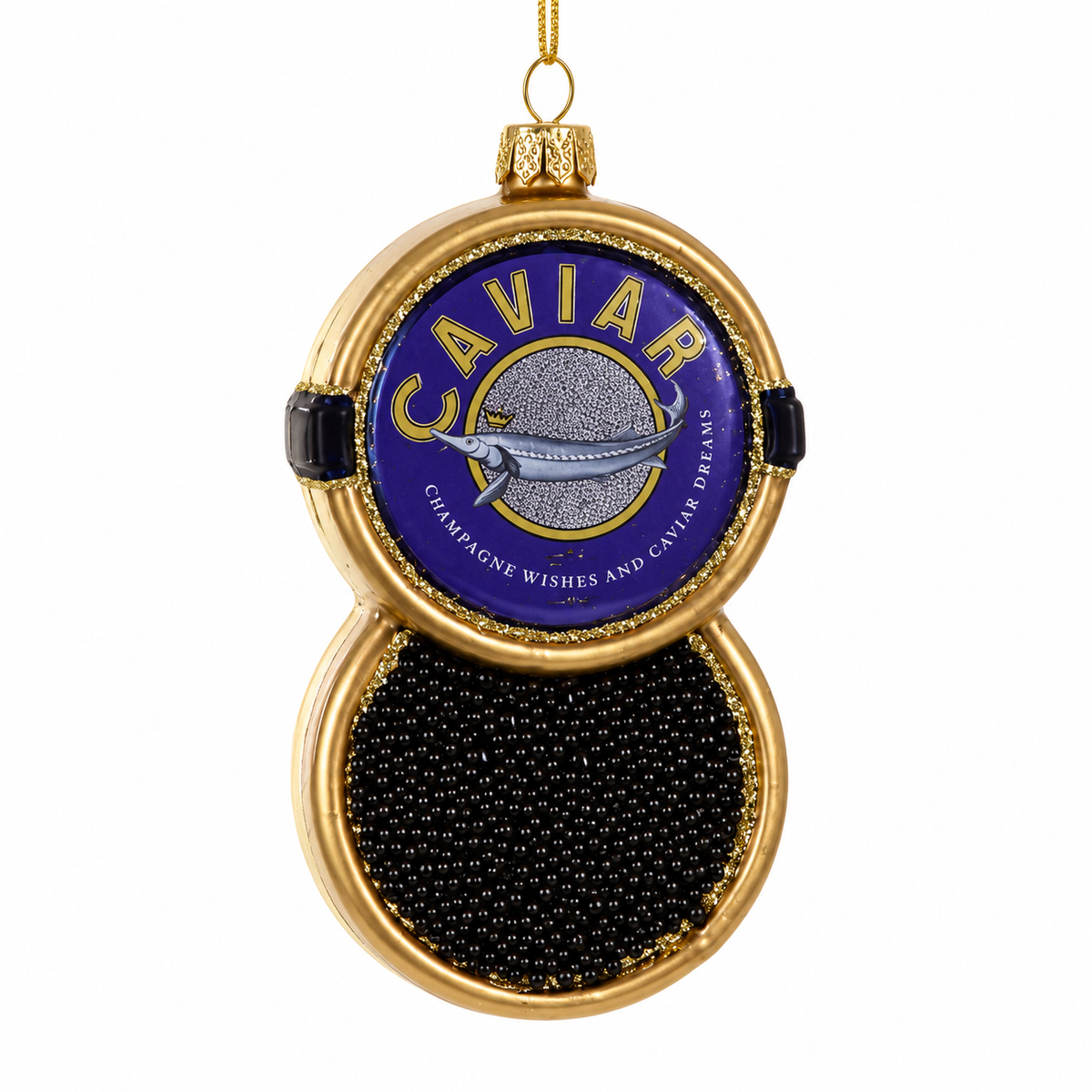 Tinned Caviar Glass Ornament