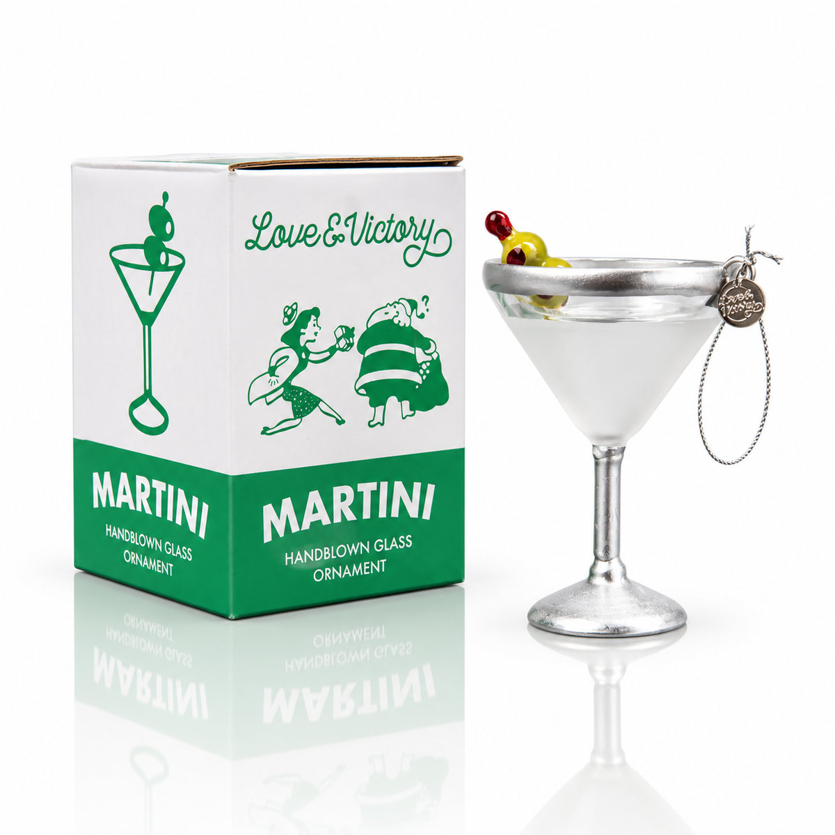 Martini Glass Christmas Ornament | Hand-Blown Glass