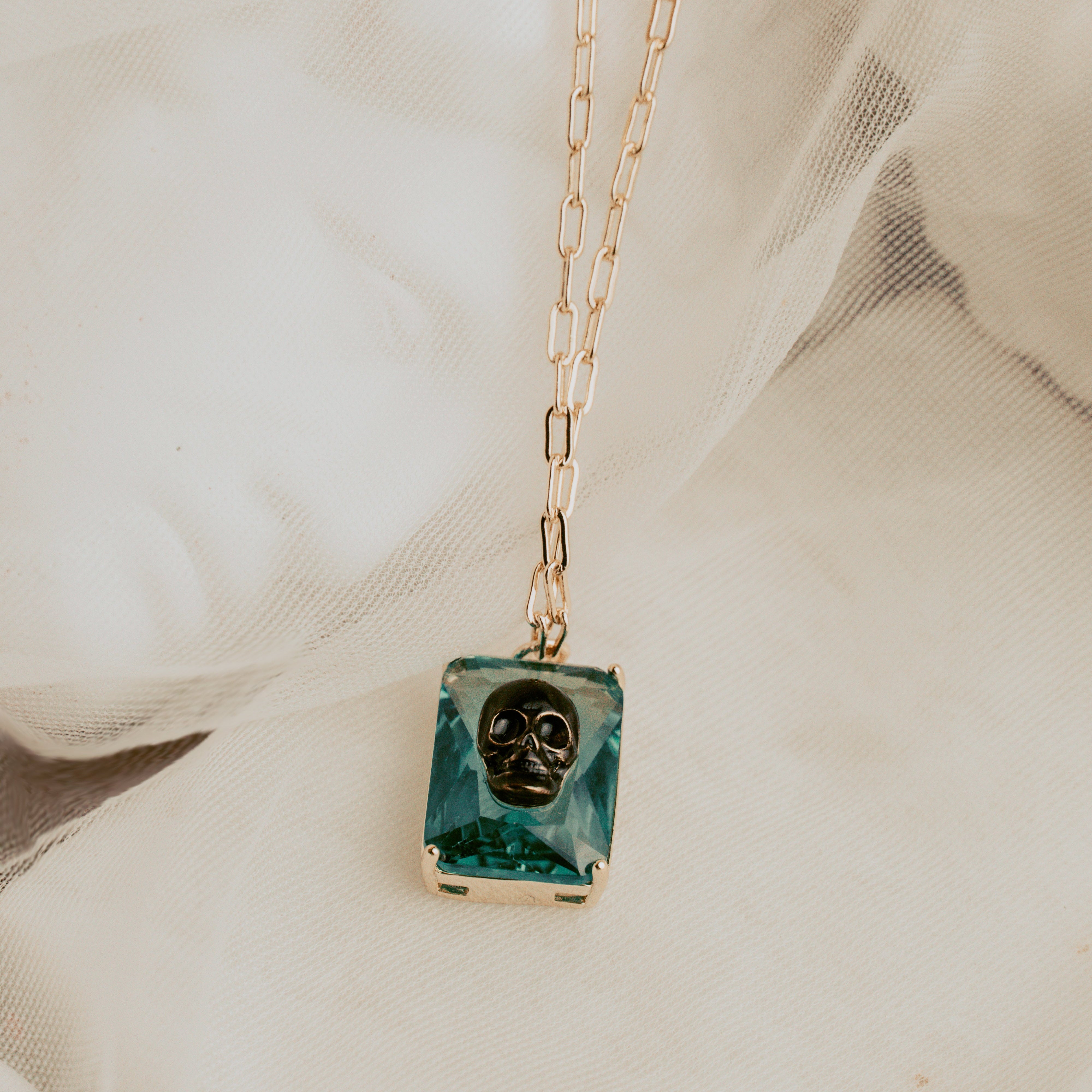 Lucent Skull Pendant Necklace