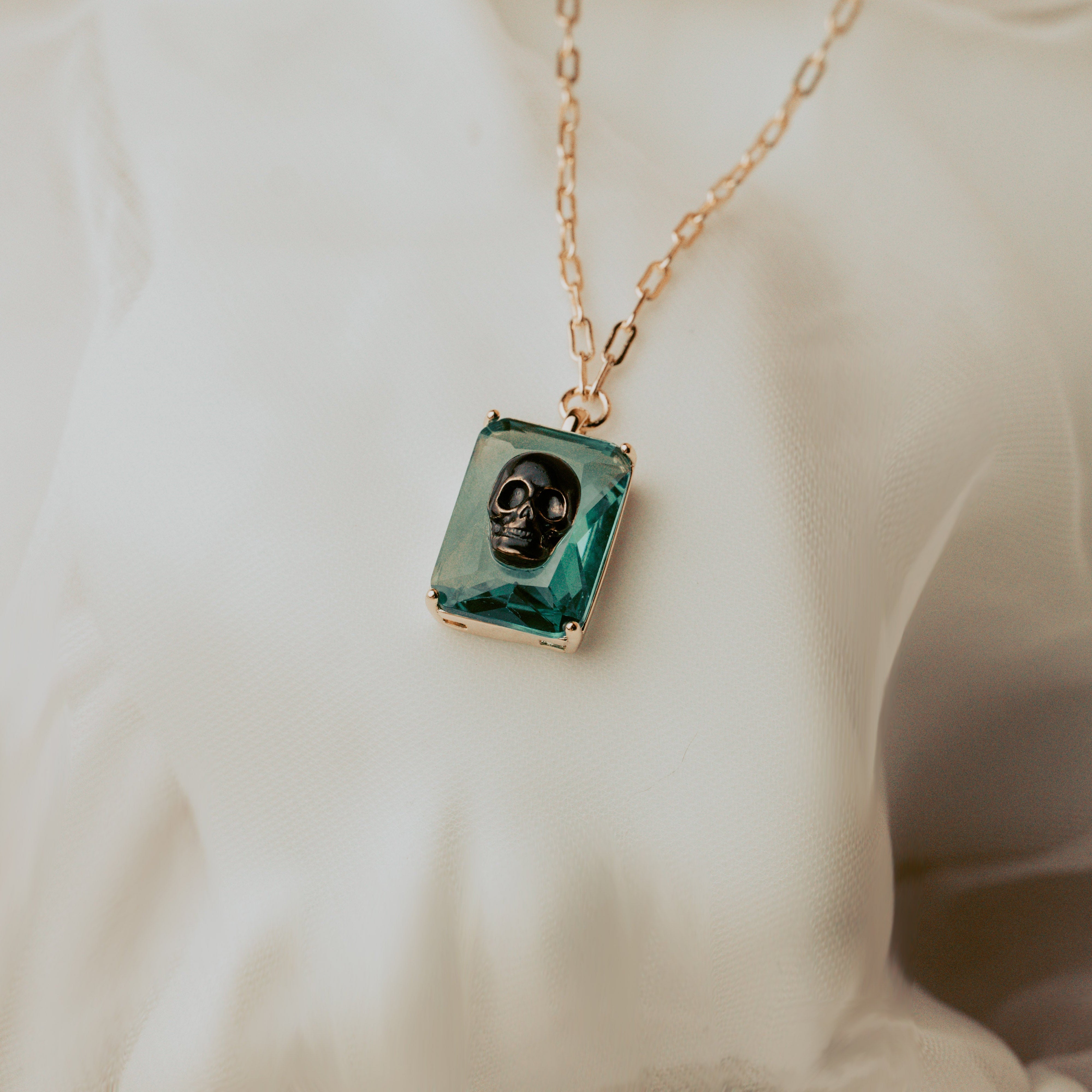 Lucent Skull Pendant Necklace