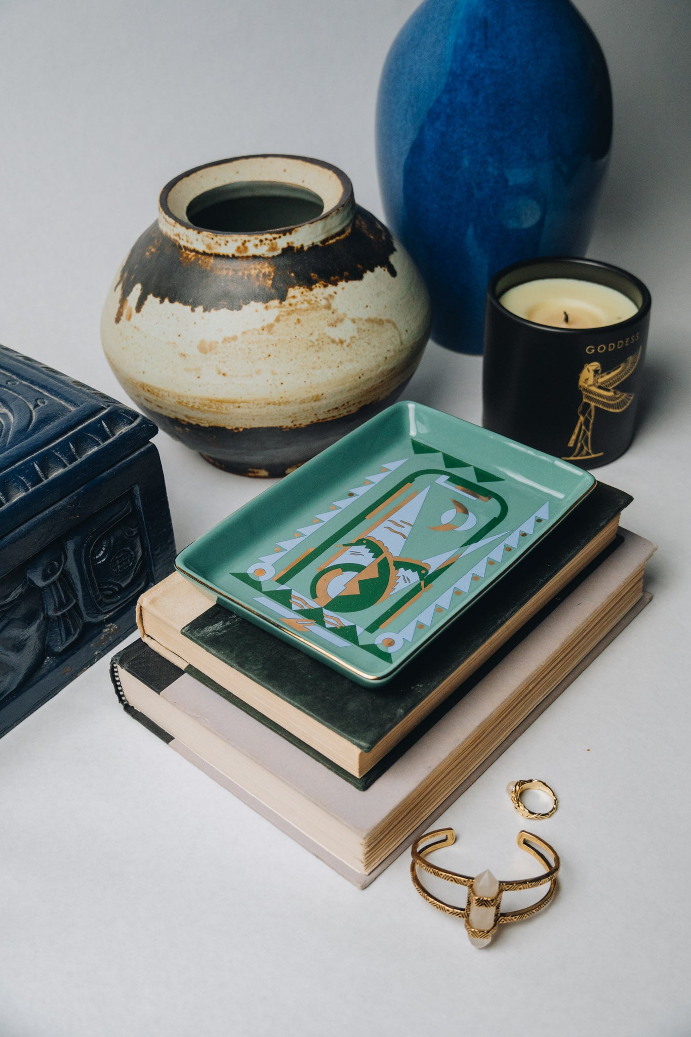 Deco Seahorse Ceramic Tray