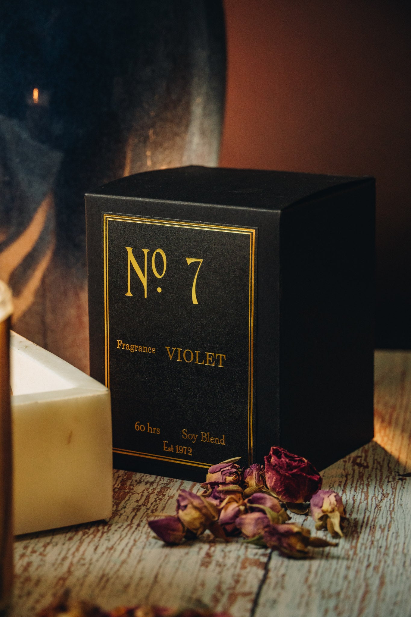 Wood Candle No. 7 Violet