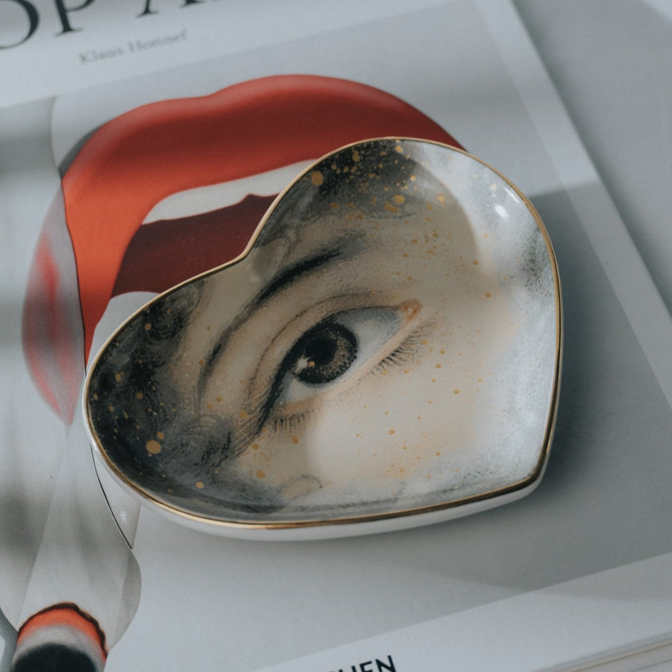 5" Ceramic Heart Dish - Lovers Eye