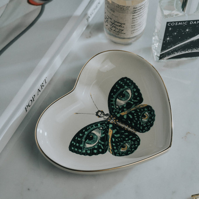 Madame Butterfly Ceramic Heart Dish