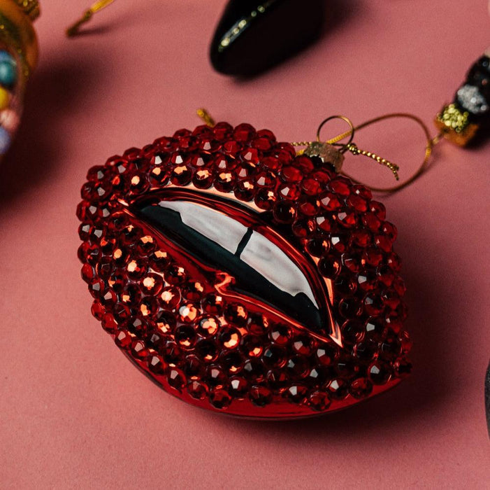 Rhinestone Lips Ornament