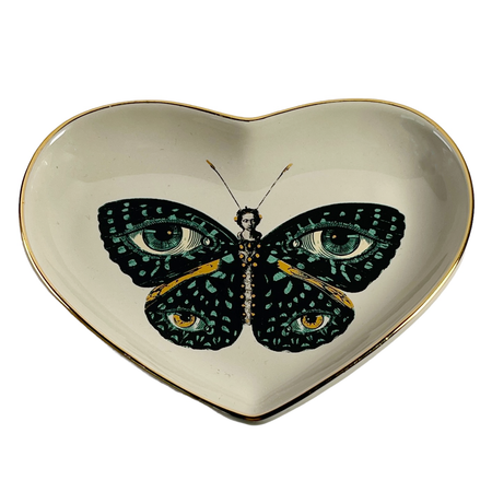 Madame Butterly Ceramic Heart Dish